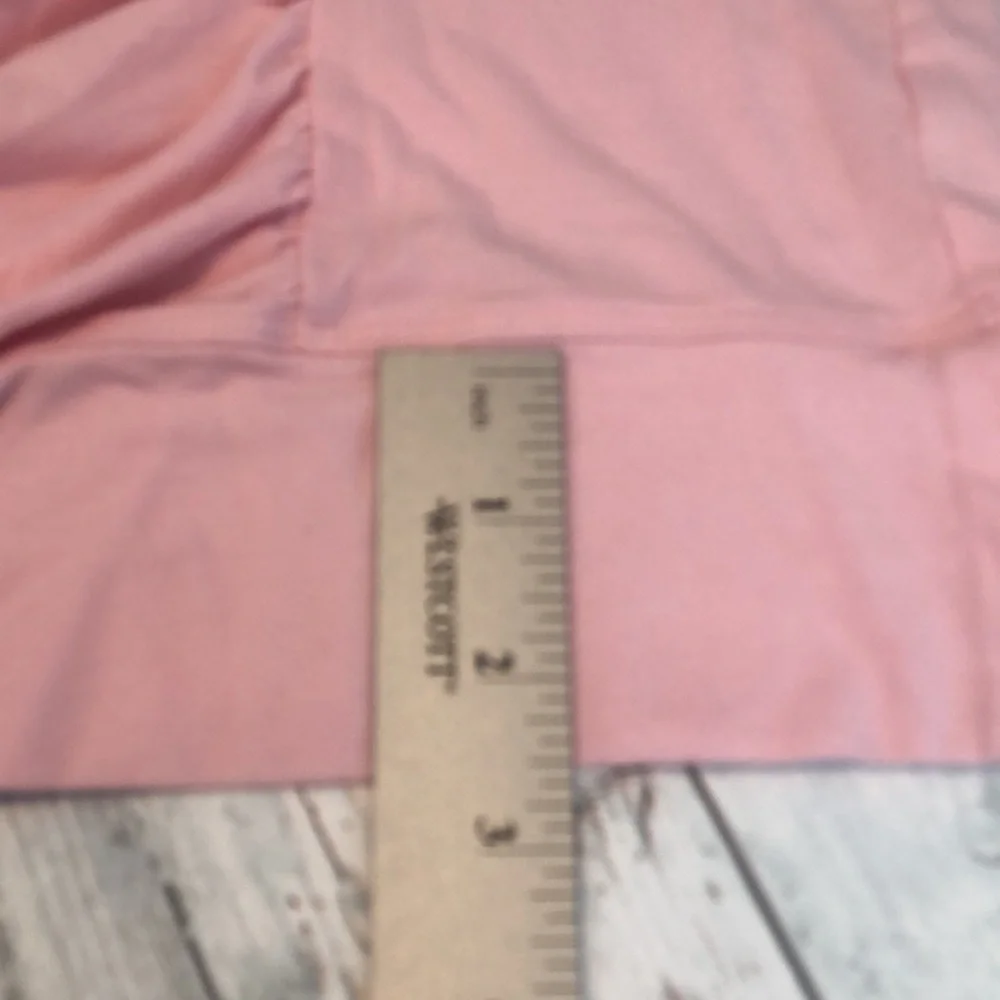 CAbi Pink Hanky Ruched Turtleneck Top Large